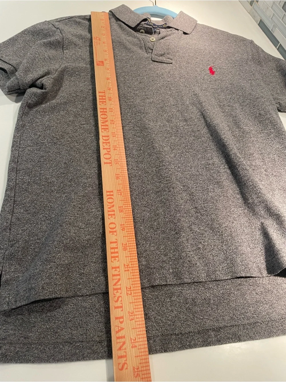 Ralph Lauren Heather Gray Polo with Red Pony Logo